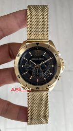Michael Kors Brecken MK8867 Gold Siyah Kadran 45mm Erkek Kol Saati