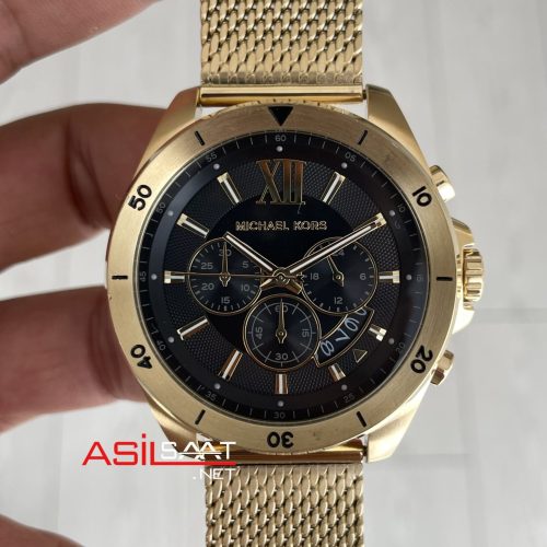 Michael Kors Brecken MK8867 Gold Siyah Kadran 45mm Erkek Kol Saati