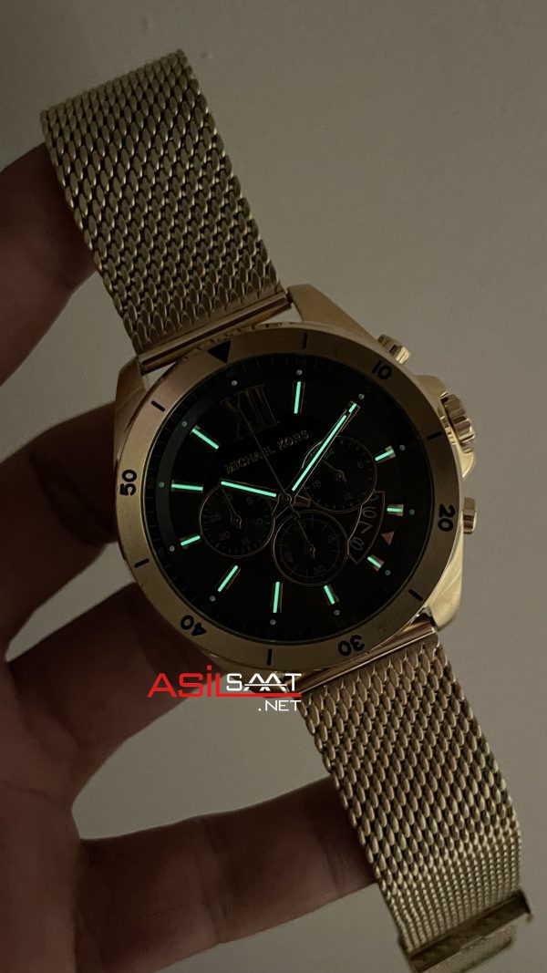Michael Kors Brecken MK8867 Gold Siyah Kadran 45mm Erkek Kol Saati