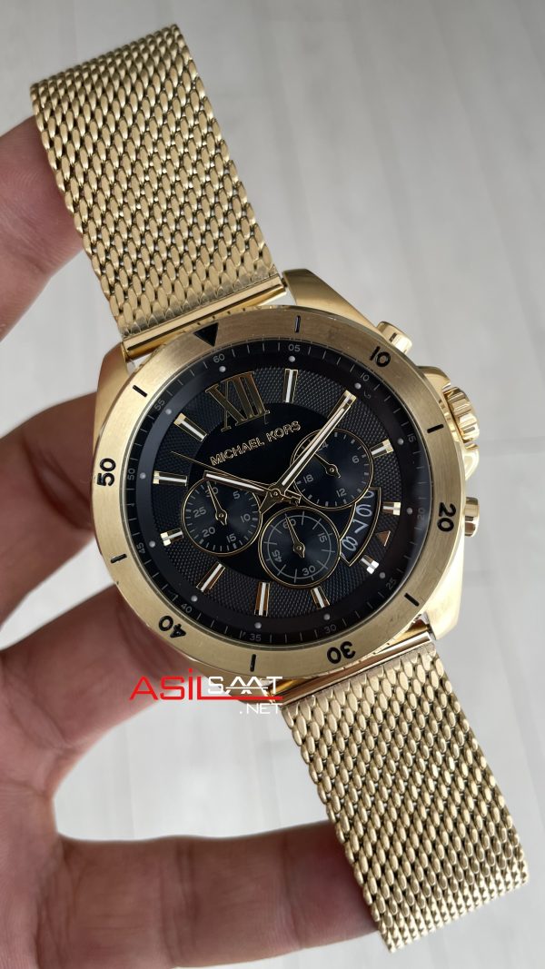 Michael Kors Brecken MK8867 Gold Siyah Kadran 45mm Erkek Kol Saati