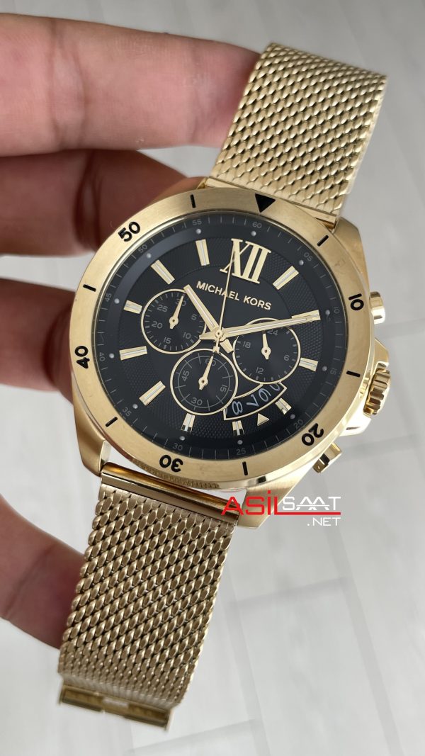 Michael Kors Brecken MK8867 Gold Siyah Kadran 45mm Erkek Kol Saati