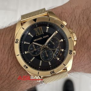 Michael Kors Brecken MK8867 Gold Siyah Kadran 45mm Erkek Kol Saati