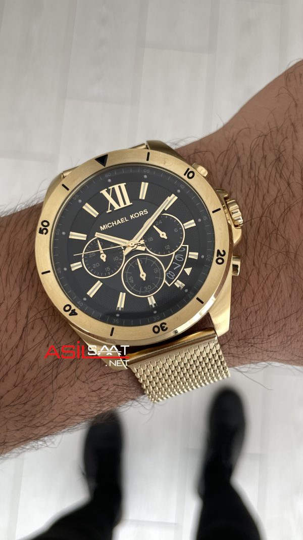 Michael Kors Brecken MK8867 Gold Siyah Kadran 45mm Erkek Kol Saati