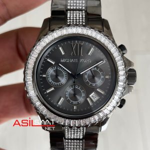 Michael Kors Everest MK6974 Taşlı Bezel 42mm Siyah Kadın Kol Saati