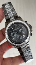 Michael Kors Everest MK6974 Taşlı Bezel 42mm Siyah Kadın Kol Saati