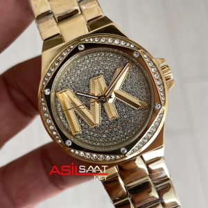Michael Kors Lennox Gold MK7229 Taşlı Kadın Kol Saati