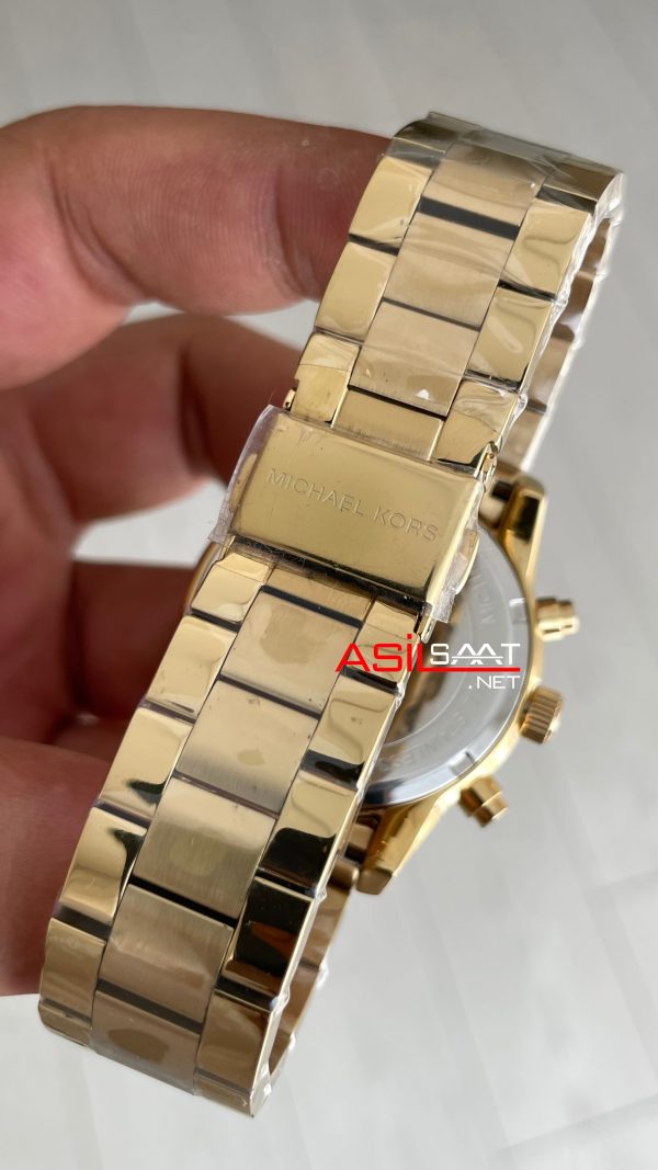 Michael Kors Ritz MK6356 Gold Champagne 37mm Taşlı Bezel Kadın Kol Saati Michael Kors Ritz MK6356 Gold Champagne 37mm Taşlı Bezel Kadın Kol Saati