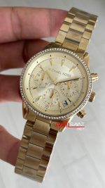 Michael Kors Ritz MK6356 Gold Champagne 37mm Taşlı Bezel Kadın Kol Saati