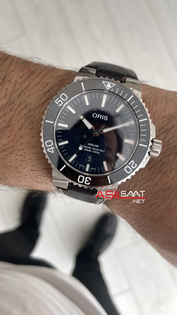 Oris Aquis Date Black 43mm Swiss ETA Saat Oris Aquis Date Black 43mm Swiss ETA Saat