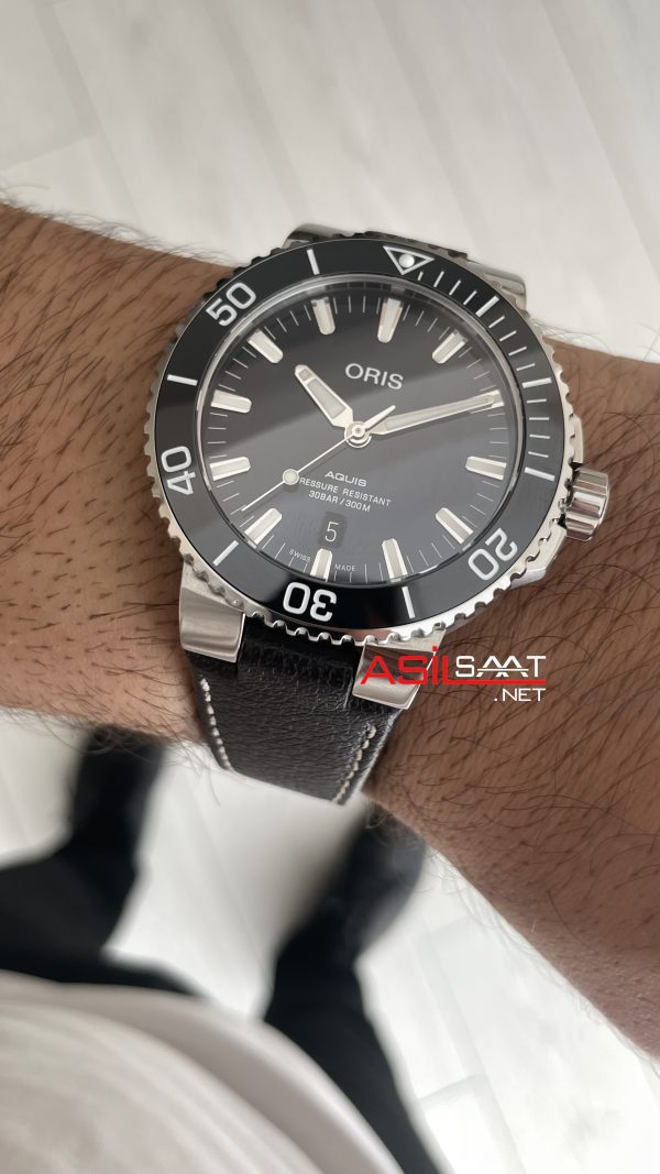 Oris Aquis Date Black 43mm Swiss ETA Saat Oris Aquis Date Black 43mm Swiss ETA Saat