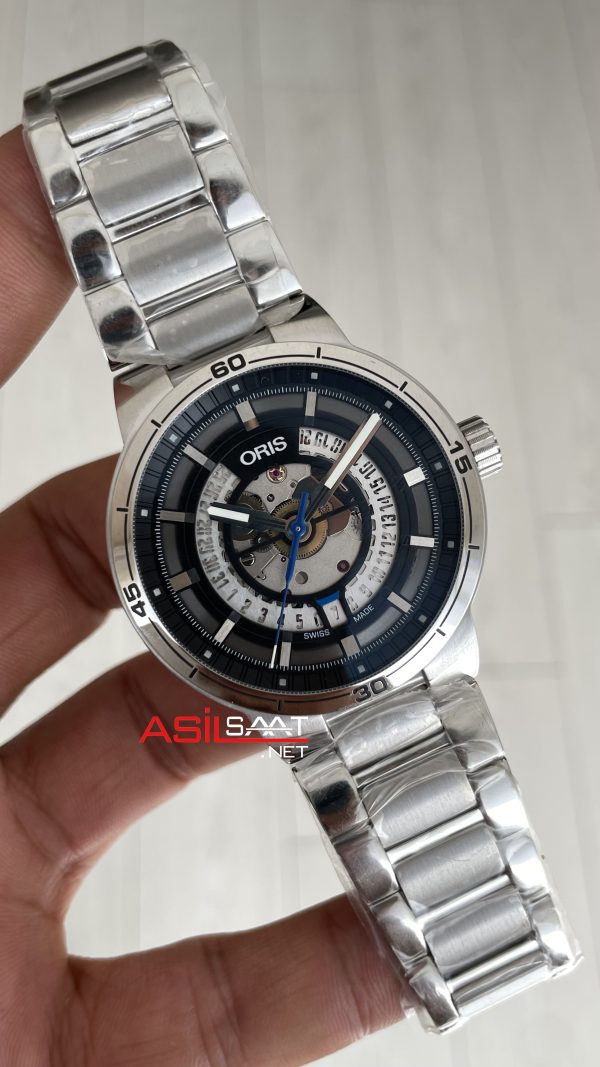 Oris TT1 Engine Date Skeleton Siyah Kadran 42mm Swiss ETA Saat