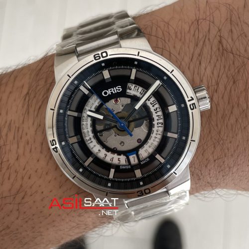 Oris TT1 Engine Date Skeleton Siyah Kadran 42mm Swiss ETA Saat
