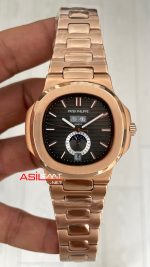 Patek Philippe Nautilus 5726 Annual Calendar Moonphase Rosegold Gri Kadran