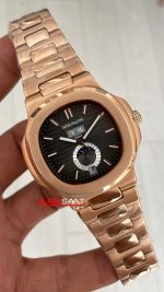 Patek Philippe Nautilus 5726 Annual Calendar Moonphase Rosegold Gri Kadran