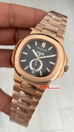 Patek Philippe Nautilus 5726 Annual Calendar Moonphase Rosegold Gri Kadran
