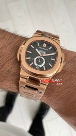 Patek Philippe Nautilus 5726 Annual Calendar Moonphase Rosegold Gri Kadran