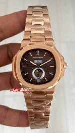 Patek Philippe Nautilus 5726 Annual Calendar Moonphase Rosegold Kahverengi Kadran