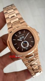 Patek Philippe Nautilus 5726 Annual Calendar Moonphase Rosegold Kahverengi Kadran