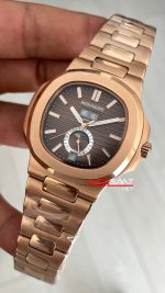 Patek Philippe Nautilus 5726 Annual Calendar Moonphase Rosegold Kahverengi Kadran