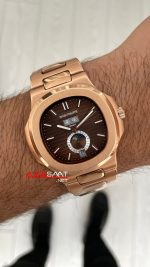 Patek Philippe Nautilus 5726 Annual Calendar Moonphase Rosegold Kahverengi Kadran