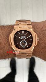 Patek Philippe Nautilus 5726 Annual Calendar Moonphase Rosegold Kahverengi Kadran