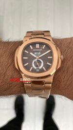 Patek Philippe Nautilus 5726 Annual Calendar Moonphase Rosegold Kahverengi Kadran