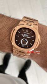 Patek Philippe Nautilus 5726 Annual Calendar Moonphase Rosegold Kahverengi Kadran