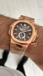 Patek Philippe Nautilus 5726 Annual Calendar Moonphase Rosegold Kahverengi Kadran