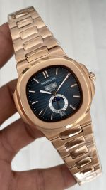 Patek Philippe Nautilus 5726 Annual Calendar Moonphase Rosegold Mavi Kadran
