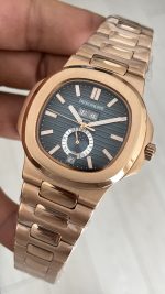 Patek Philippe Nautilus 5726 Annual Calendar Moonphase Rosegold Mavi Kadran