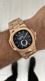 Patek Philippe Nautilus 5726 Annual Calendar Moonphase Rosegold Mavi Kadran