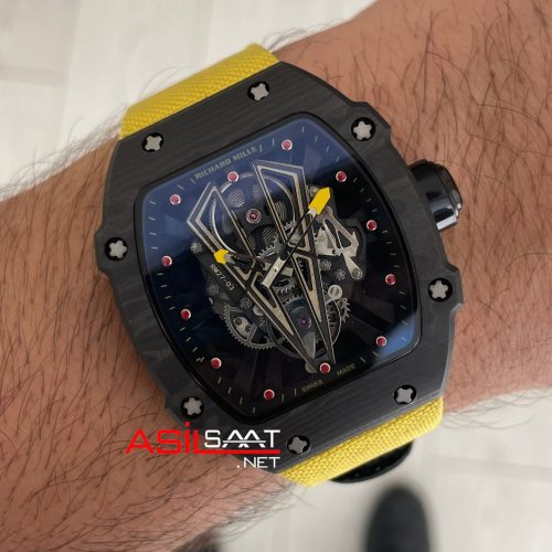 Richard Mille Rafael Nadal RM27-03 Tourbillon NTPT Carbon Sarı Swiss ETA Saat KU Factory