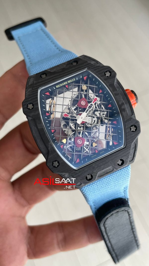 Richard Mille Rafael Nadal RM27-04 Carbon Tourbillon Skeleton Mavi Richard Mille Rafael Nadal RM27-04 Carbon Tourbillon Skeleton Mavi