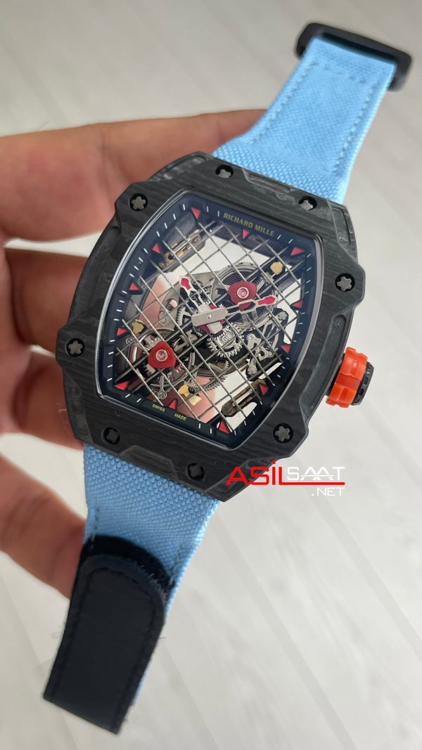 Richard Mille Rafael Nadal RM27-04 Carbon Tourbillon Skeleton Mavi Richard Mille Rafael Nadal RM27-04 Carbon Tourbillon Skeleton Mavi
