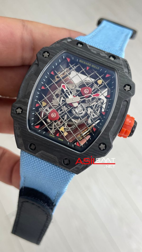 Richard Mille Rafael Nadal RM27-04 Carbon Tourbillon Skeleton Mavi Richard Mille Rafael Nadal RM27-04 Carbon Tourbillon Skeleton Mavi