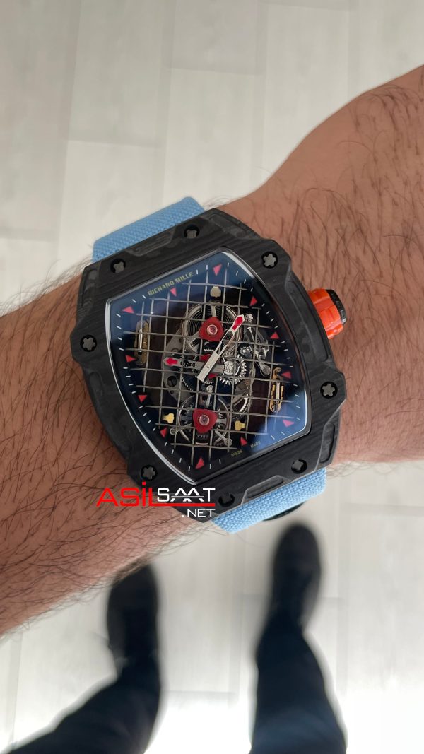 Richard Mille Rafael Nadal RM27-04 Carbon Tourbillon Skeleton Mavi Richard Mille Rafael Nadal RM27-04 Carbon Tourbillon Skeleton Mavi