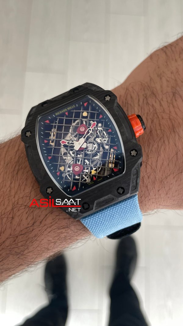 Richard Mille Rafael Nadal RM27-04 Carbon Tourbillon Skeleton Mavi Richard Mille Rafael Nadal RM27-04 Carbon Tourbillon Skeleton Mavi