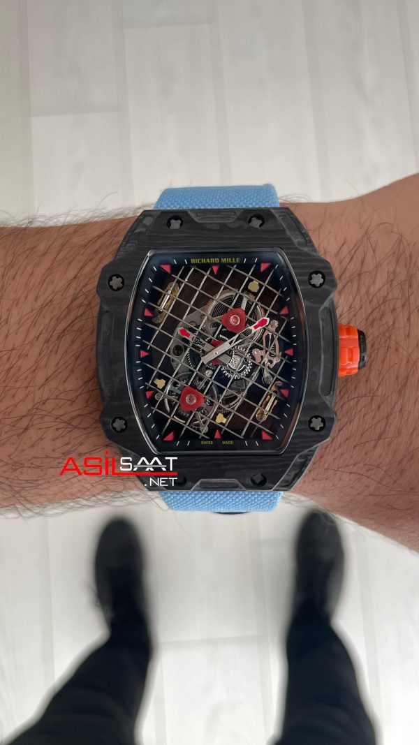 Richard Mille Rafael Nadal RM27-04 Carbon Tourbillon Skeleton Mavi Richard Mille Rafael Nadal RM27-04 Carbon Tourbillon Skeleton Mavi