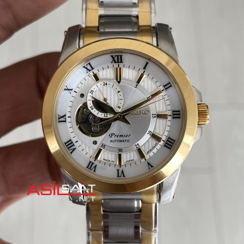 Seiko Premier Open Heart 42mm Beyaz Kadran Two Tone Gold 4R39 Kalibre