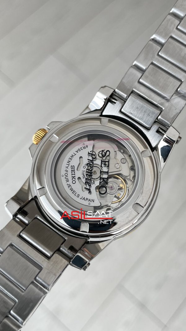 Seiko Premier Open Heart 42mm Beyaz Kadran Two Tone Gold 4R39 Kalibre
