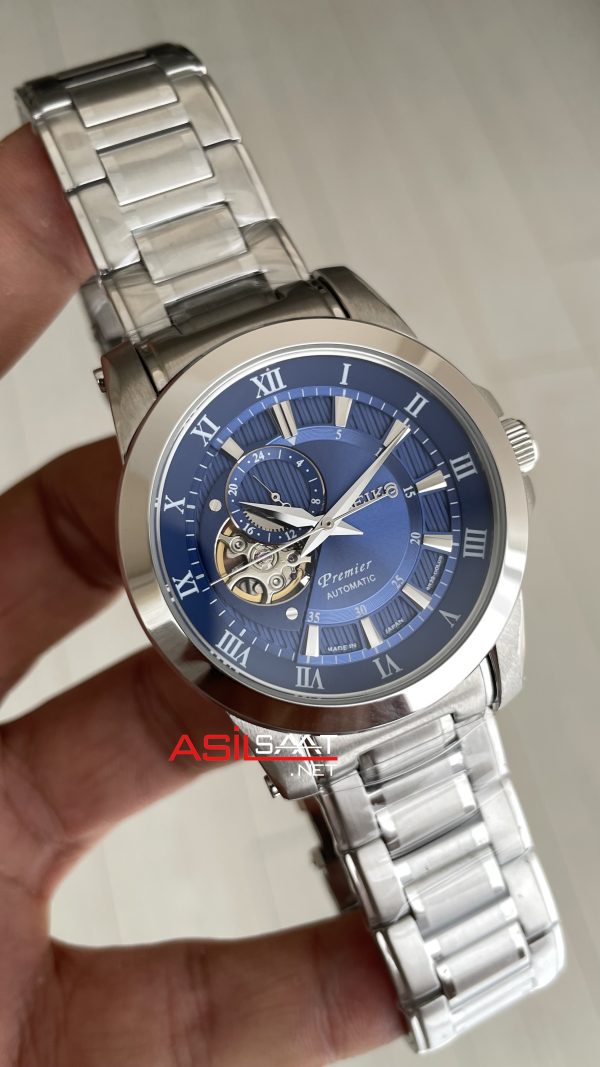Seiko Premier Open Heart 42mm Mavi Kadran 4R39