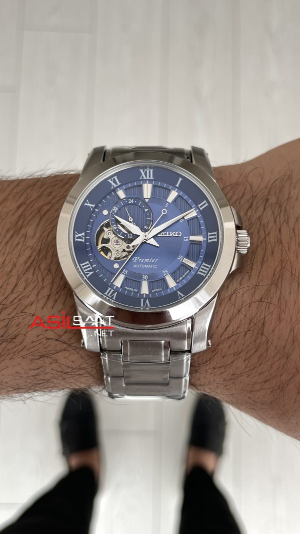 Seiko Premier Open Heart 42mm Mavi Kadran 4R39
