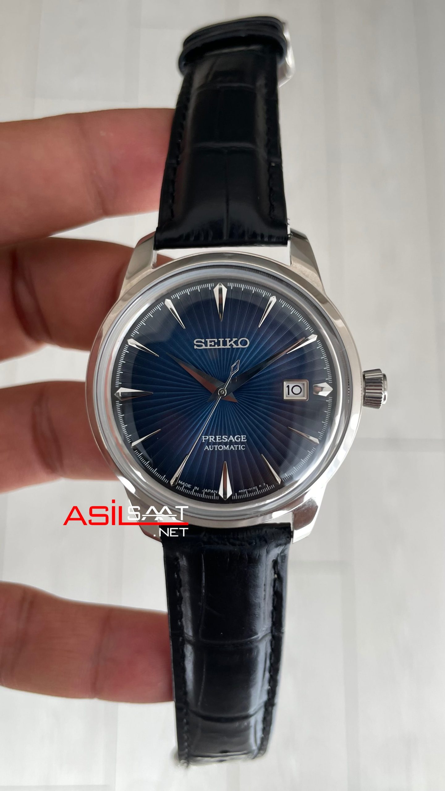 Seiko Presage Mavi Kadran 40mm Deri Kayış Seiko Presage Mavi Kadran 40mm Deri Kayış