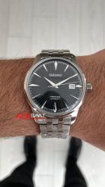 Seiko Presage Siyah Kadran Silver 40mm Replika Saat