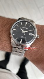Seiko Presage Siyah Kadran Silver 40mm Replika Saat