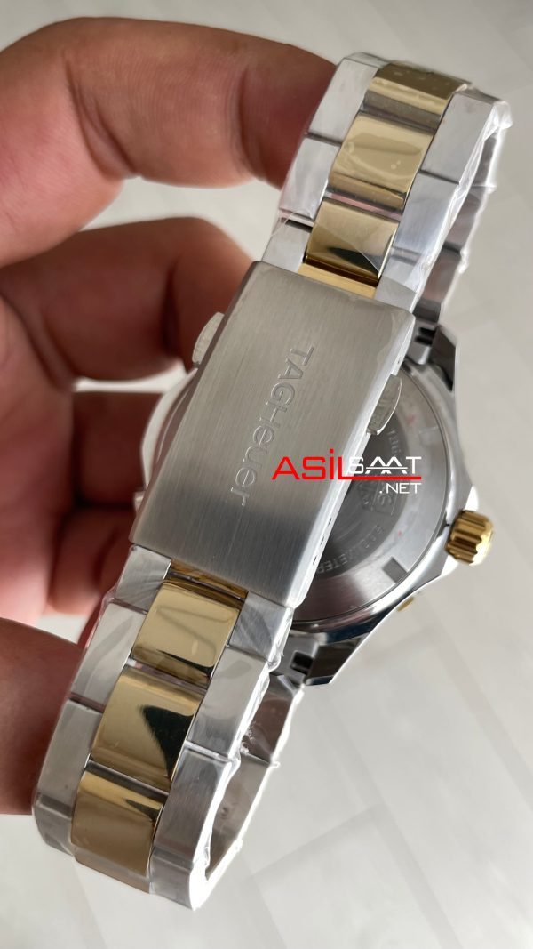 TAG Heuer Aquaracer Calibre 5 Beyaz Kadran 41mm Two Tone Gold 2824 Swiss ETA Saat TAG Heuer Aquaracer Calibre 5 Beyaz Kadran 41mm Two Tone Gold 2824 Swiss ETA Saat