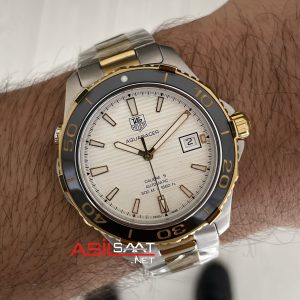 TAG Heuer Aquaracer Calibre 5 Beyaz Kadran 41mm Two Tone Gold 2824 Swiss ETA Saat