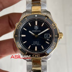 TAG Heuer Aquaracer Calibre 5 Siyah Kadran 41mm Two Tone Gold 2824 Swiss ETA Saat