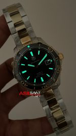 TAG Heuer Aquaracer Calibre 5 Siyah Kadran 41mm Two Tone Gold 2824 Swiss ETA Saat