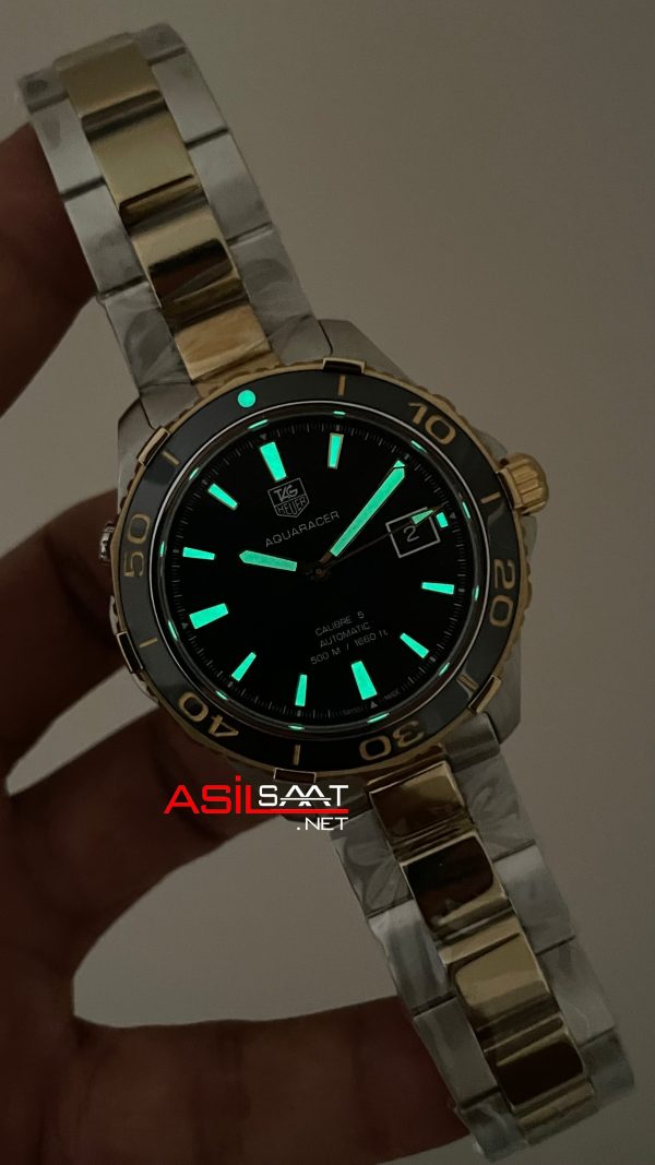 TAG Heuer Aquaracer Calibre 5 Siyah Kadran 41mm Two Tone Gold 2824 Swiss ETA Saat